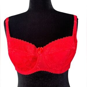 Red Lace Balconette Bra